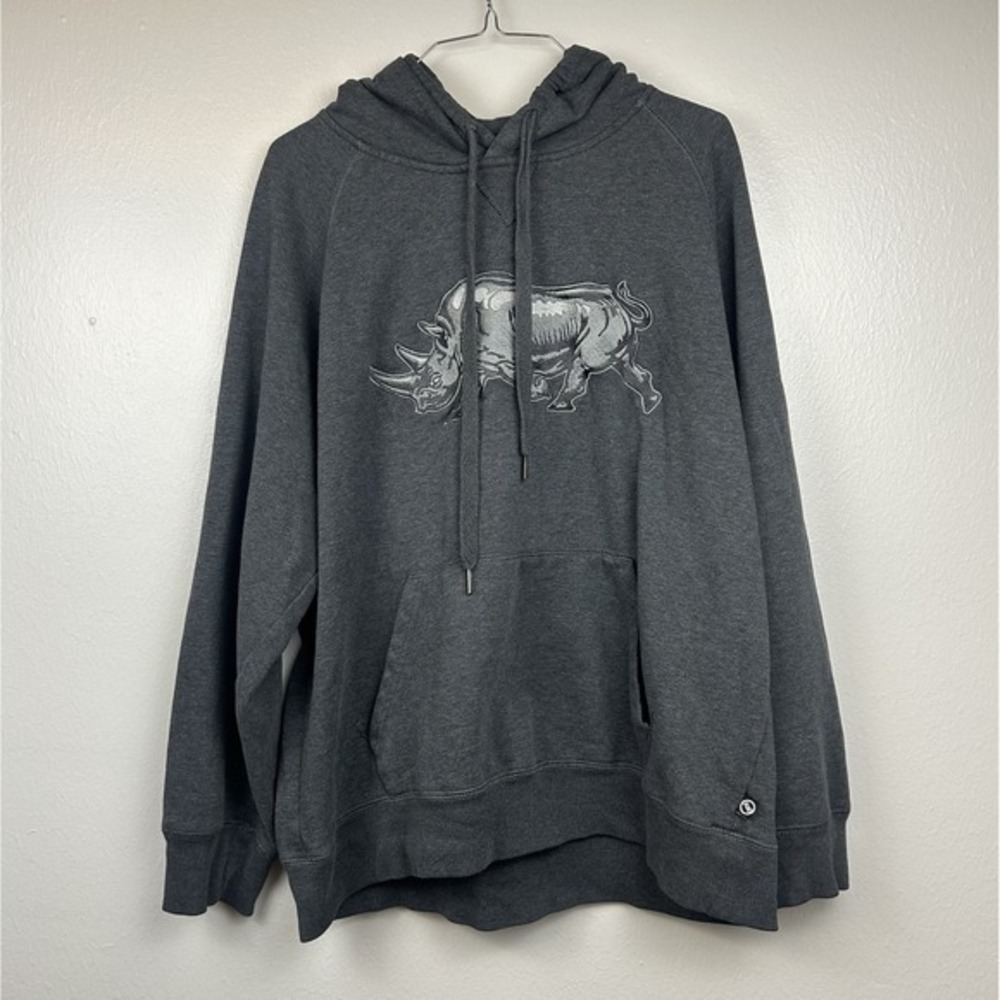 Ecko Unltd Men's Hoodie XL Realistic Rhino Patch Streetwear Gray